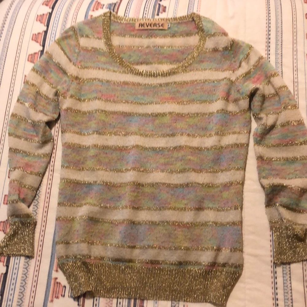 Multicolor and gold Lurex sweater